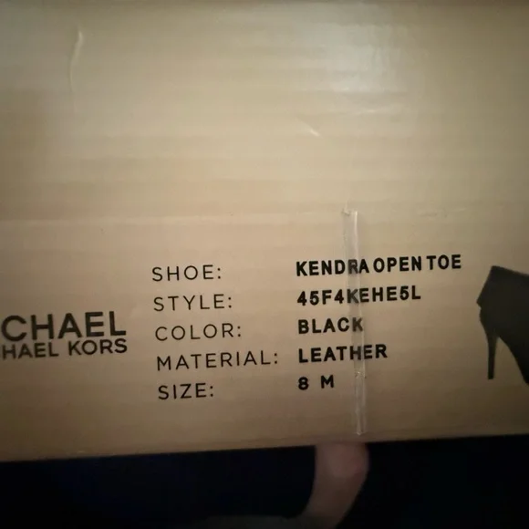 Michael Kors Black Peep-Toe Heeled Boots - Picture 5 of 5